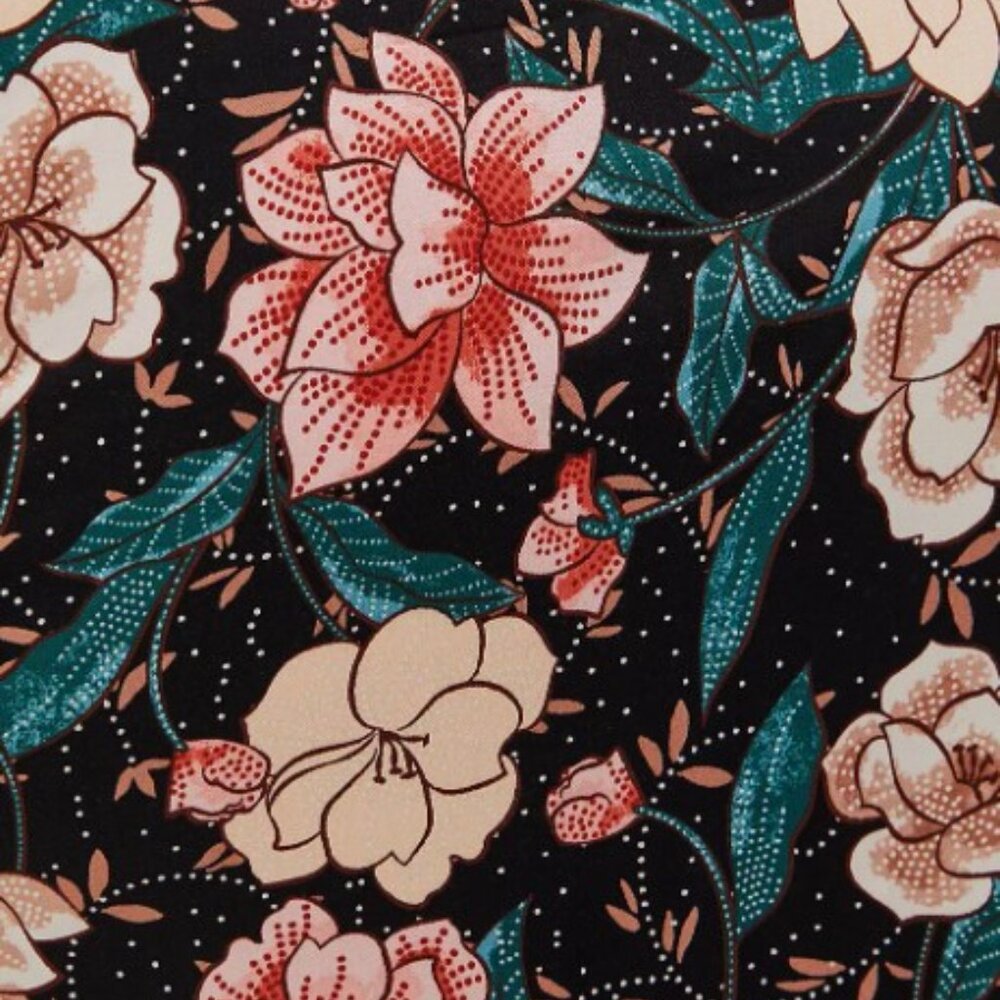 Torrid size 3 Black Floral Midi Challis Shirt Dress - Picture 4 of 8